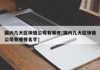 国内几大区块链公司有哪些[国内几大区块链公司有哪些名字]